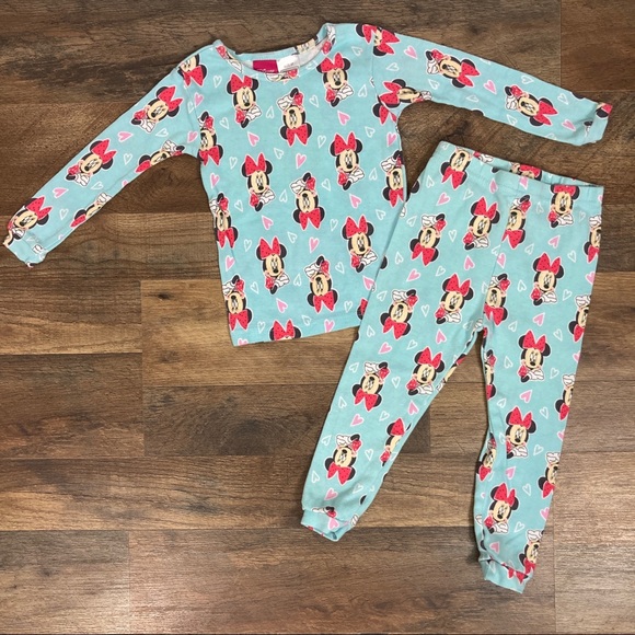 Disney Minnie Mouse Matching Set Pajama's and Additional Pajama Pants Size 3T - Picture 2 of 14